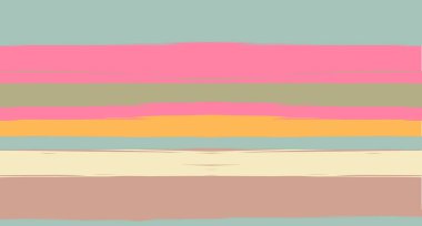 Turuncu, Kahverengi Vektör Suluboya Denizci Çizgileri Güzel Kusursuz Yaz Şablonu. Vintage Trace Grunge Tekstil Tasarımı Yatay Fırça darbeleri. Boyanmamış Mürekkep İzi, Geometrik Sonbahar Yazdırması