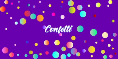 Karnaval Konfeti Patlama Vektör Arkaplanı. Falling Color Tinsel, Fiesta Kutlama Tasarımı. Doğum günü, yeni yıl, noel partisi konfeti yağmuru. Renkli Çemberler, Kabarcıklar, Parıltı Dekorasyonu.