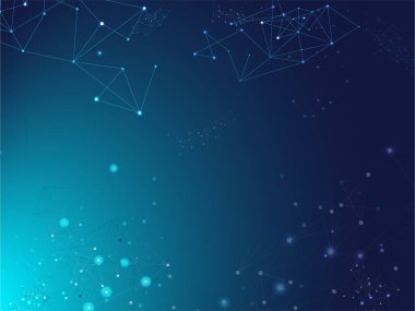 Büyük Veri Bilgileri, Çoklu Üçgen Düğümler. Galaksi Ağı Fütürist Tasarım, Birbirine Bağlı Çizgiler. Plexus Düğümleri Çizgi Vektörü Arkaplanı. Mavi Teknoloji Alanı, İnternet Siber Alan Veri Kavramı.