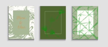 Soyut Retro Vektör Kapakları Ayarlandı. Asil Canavar Davetiye Şablonu 'nu Bırakıyor. Tie-Dye, Tropikal Yaprak Sancakları. Oriental Style Davetiyesi. El Çizimi Hippi Geçmişi. Geometrik Kenarlık Deseni.