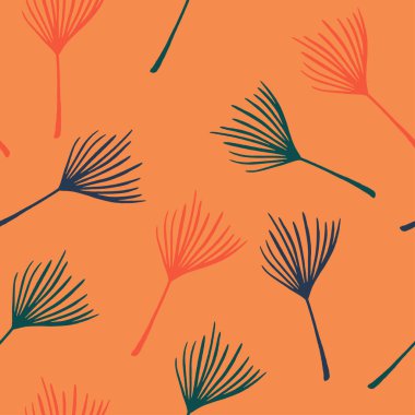 Modern Tropikal Vektör Kusursuz Düzen. Şık Yaz Tekstili. Zarif Erkek Gömlekli Kadın Elbisesi dokusu. Karahindiba Canavarı Muz Tüysüz Tüysüz Şablon Yaprakları. Çiz Çiçek Arkaplanı.