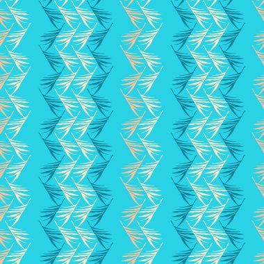 Hipster Tropikal Vektör Kusursuz Düzen. Güzel Erkek Gömlekli Kadın Elbisesi dokusu. Muz Yaprakları Tüylü Karahindiba Canavarı Tropikal Kusursuz Desen. Boyalı Çiçek Arkaplanı. Serin Yaz Tekstili.