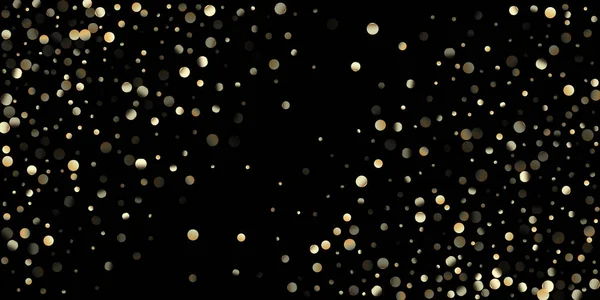 Siyah üzerine Altın Konfeti Duşu. Altın Sequinler, Düşen Xmas Yıldızları. Lüks Noel Kutlaması Çelengi. Zengin Altın, Gümüş Parıltı Kış Konfeti. Altın Çekirdekler, Düşen Yıldızlar