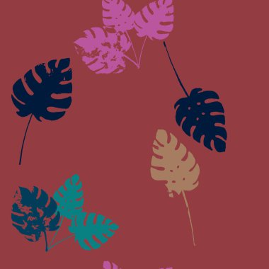 Palm, Muz Yaprakları Kusursuz Desen, Yeşil, Pembe, Gri, Kahverengi Çiçek Tasarımı. Cool Chick Ormanı Yaz Kumaşı Yaprakları. Erkek Hippi Geçmişi. Egzotik Çiçeksiz Yazdırma