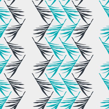 Modern Tropikal Vektör Kusursuz Düzen. Muz Yaprakları Canavarı Tüylü Karahindiba Tropikal Kusursuz Desen. Zarif Erkek Gömlekli Kadın Elbisesi dokusu. Güzel Yaz Tekstili. Boyalı Çiçek Arkaplanı.