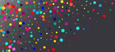 Gökkuşağı Konfeti Festivalsel Vektör Duvar Kağıdı. Modern Garland Tatil Karnavalı. Düşen Parıltı Sequins Frame. Gökkuşağı Konfeti Düşüyor. Noel, Yeni Yıl, Doğum günü Sihirli Madalyası.