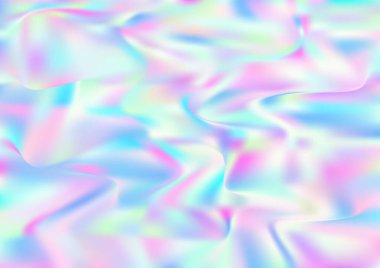 Holografik Sanal Sancak. Neon Kağıt Kaplama, 80 'ler, 90' lar Müzik Duvar Kağıdı Odaklanmamış Kız Foil Holo Teal. Gökkuşağı Hologram Kapağı. Pearlescent Holografik Rüya Glam Yatay Arkaplan