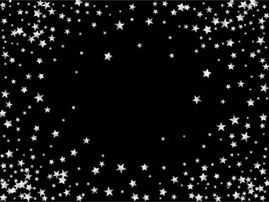 Altın, Gümüş Zengini Düşen Yıldızlar Konfeti. Parlak Kış Çerçevesi. Lüks Parlak Yeni Yıl Kutlama Vektörü Geçmişi. VIP Altın, Gümüş Parıltı, Parıltı, Gradyan Yıldızlar Konfeti.