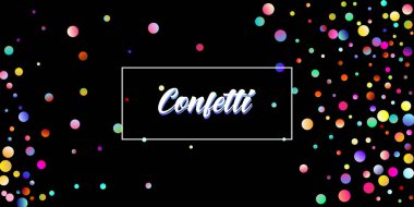 Karnaval Konfeti Patlama Vektör Arkaplanı. Falling Color Tinsel, Fiesta Kutlama Tasarımı. Renkli daireler, kabarcıklar, Bokeh dekorasyonu. Doğum günü, Yeni Yıl, Noel Partisi Konfeti Yağmur Yağmuru.