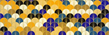 Japon Hayranı Altın Kusursuz Desen. Zengin VIP Japon Kıyafetleri Tasarımı. Bohem Kimono Kumaşı. Bohem Geometrik Asya Dalga İzi. Retro Gold Çin Kusursuz Düzeni. Boho Kabuk Şekli Şablonu