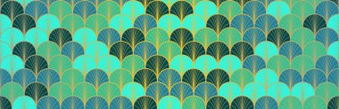 Japon Hayranı Altın Kusursuz Desen. Kaliteli Japon Giysi dokusu. Zarif Kimono Tekstil. Bohem Geometrik Asya dalga deseni. Klasik altın rengi, kusursuz Çin deseni. Yumuşak Şekil Eğrisi Tasarımı