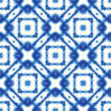 Mavi Japon kravatlı suluboya desenli. Geometrik El Boyalı Moda Tasarımı. Suluboya fırça boyası. Grunge Fırça Doğu Teal 'i. Çiçek Geometrik Kadın Yaz Şablonu.