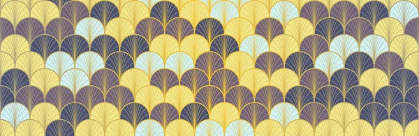 Fantasia Giapponese Golden Seamless Pattern Bohemian Geometric Asian Wave Design — Foto Stock