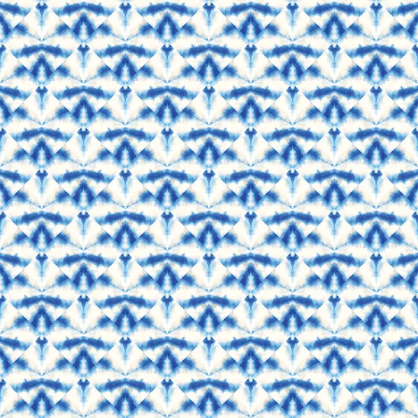 Modrý Japonský Tie Barvy Akvarel Bezešvý Vzor Geometrický Ručně Malované — Stock fotografie
