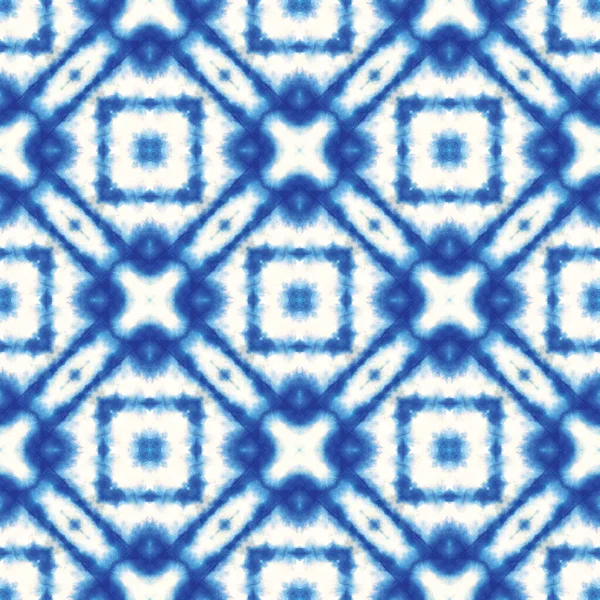 Μπλε Ιαπωνικά Tie Dye Υδατογραφία Seamless Pattern Γεωμετρικός Ζωγραφισμένος Στο — Φωτογραφία Αρχείου