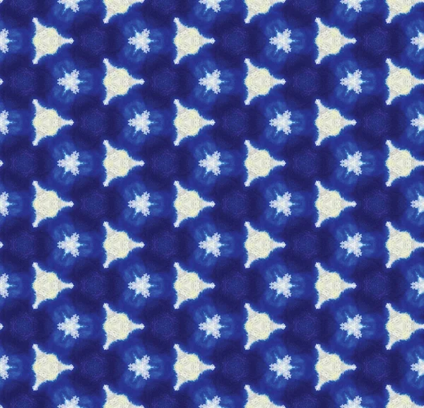 Blue Japanese Tie Dye Watercolor Seamless Pattern Rough Paint Brush — Stock Photo, Image