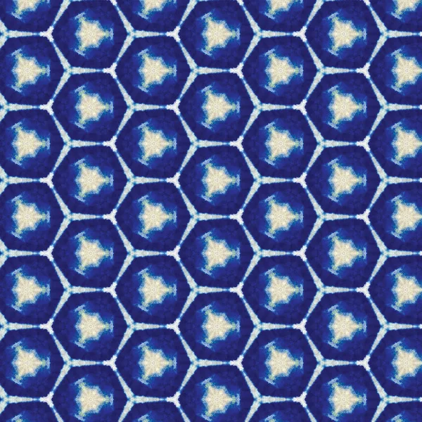 Modrý Japonský Tie Barvy Akvarel Bezešvý Vzor Přirozený Geometrický Ženský — Stock fotografie