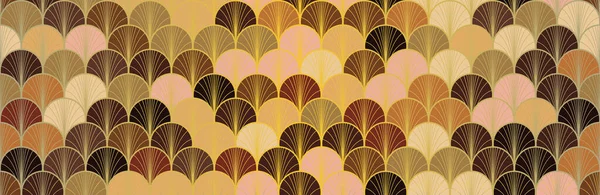 Japans Fan Golden Naadloos Patroon Luxe Japanse Kleding Print Boheemse — Stockfoto