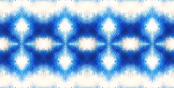 蓝色日本领带 染料水彩画无缝隙图案 自然几何图形男性冬季模式 粗漆刷东方茶 几何手绘纺织品设计 水彩刷漆 — 图库照片
