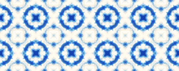 Azul Japonês Tie Dye Aquarela Padrão Sem Costura Padrão Verão — Fotografia de Stock