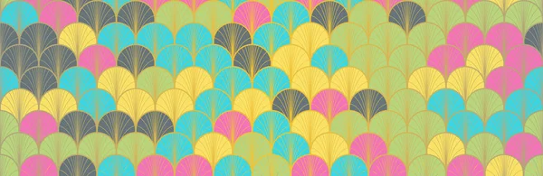 Fantasia Giapponese Golden Seamless Pattern Tessuto Kimono Bohemien Ricco Modello — Foto Stock