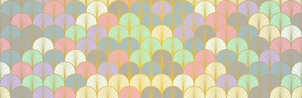 Japanese Fan Golden Seamless Pattern Bohemian Kimono Fabric Luxurious Japanese — Stock Photo, Image