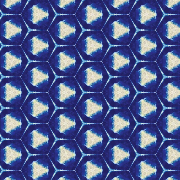 Μπλε Ιαπωνικά Tie Dye Υδατογραφία Seamless Pattern Γεωμετρική Χειροποίητη Υφασμάτινη — Φωτογραφία Αρχείου