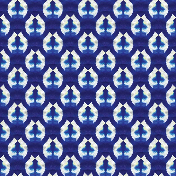 Azul Japonés Tie Dye Patrón Sin Costura Acuarela Pintura Pincel —  Fotos de Stock