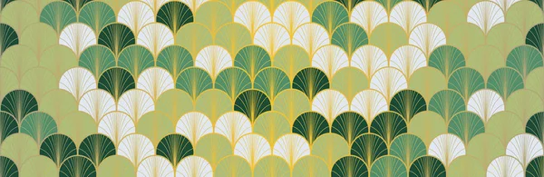 Fantasia Giapponese Golden Seamless Pattern Schema Geometrico Dell Onda Asiatica — Foto Stock