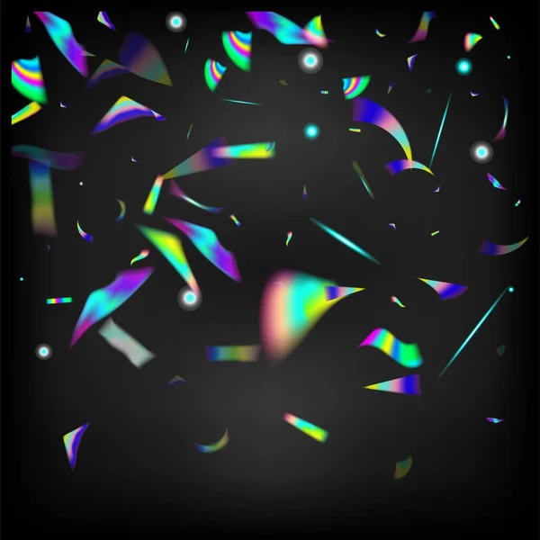 Rainbow Tinsel Holo Glam Effect Rainbow Lights Partículas Caídas Transparentes — Archivo Imágenes Vectoriales