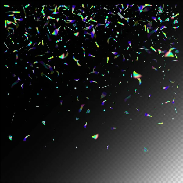 Particules Tombantes Transparentes Gradient Overlay Vivid Foil Tinsel Bleu Violet — Image vectorielle