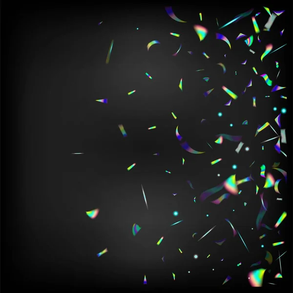 Holo Glitch Effect Rainbow Tinsel Caída Del Holograma Confetti Fondo — Archivo Imágenes Vectoriales