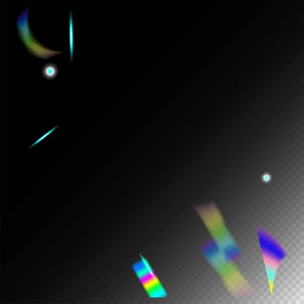 Strålande Överlägg Neon Foil Tinsel Flying Hologram Confetti Blå Lila — Stock vektor