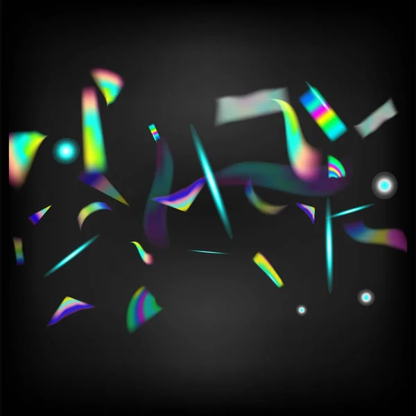 Holo Glitch Effect Rainbow Tinsel Blå Lila Grön Firande Bakgrund — Stock vektor