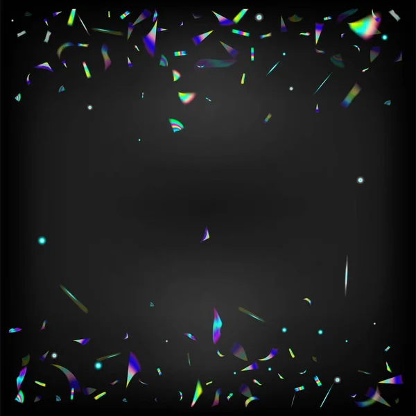 Fallendes Hologramm Konfetti Gradient Overlay Vivid Foil Tinsel Holo Glitch — Stockvektor