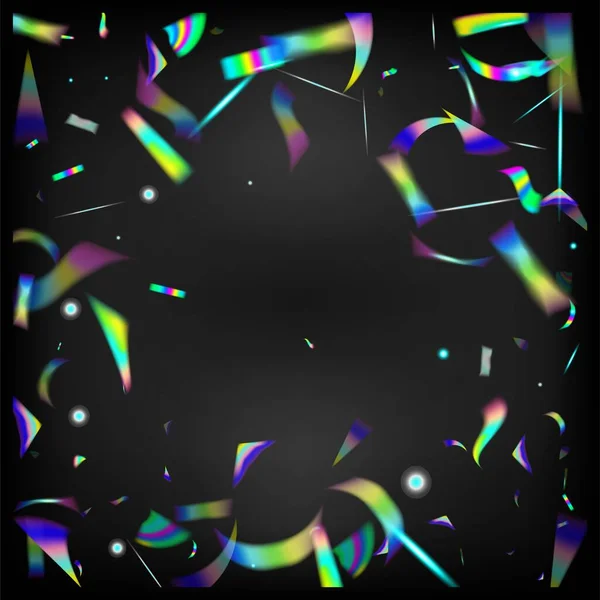 Silver Transparent Falling Particles Blue Purple Green Celebration Background Gradient — 스톡 벡터