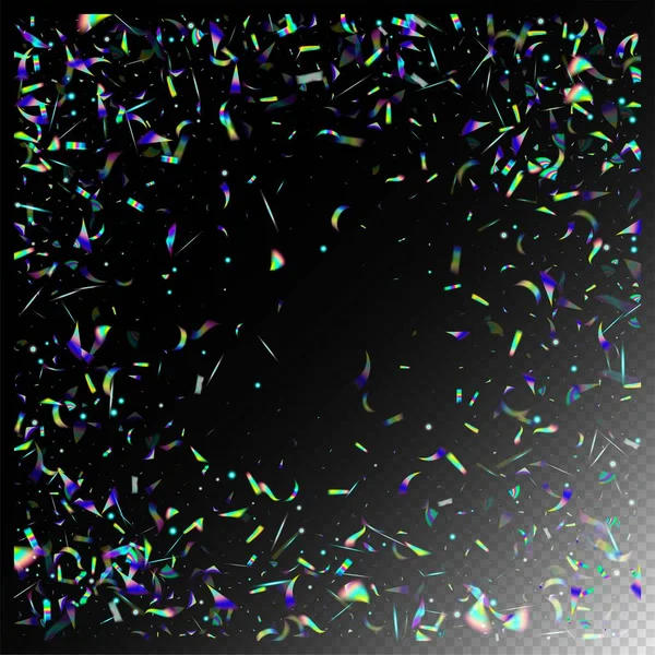 Caída Del Hológrafo Confetti Rainbow Tinsel Holo Glam Effect Rainbow — Archivo Imágenes Vectoriales