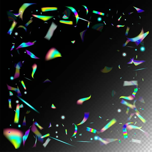 Gold Transparent Falling Particles Blue Purple Green Celebration Background Falling — 스톡 벡터