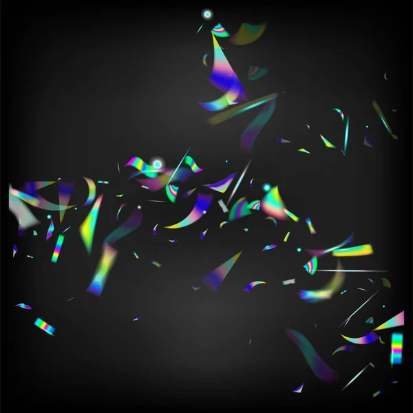 Gradient Overlay Glare Foil Tinsel Zilveren Transparante Vallende Deeltjes Vliegende — Stockvector