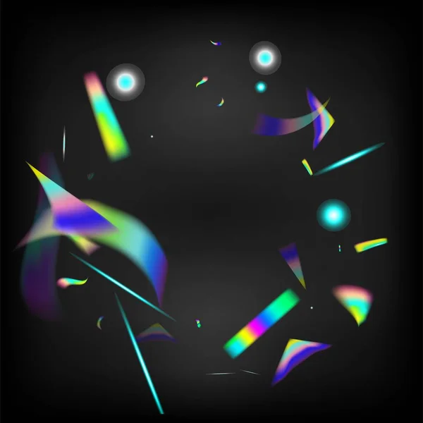 Fallande Hologram Confetti Blå Lila Grön Firande Bakgrund Guldtransparenta Fallande — Stock vektor