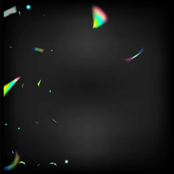 Прозрачные Частицы Металла Летающая Голограмма Конфетти Наложение Градиента Неоновую Фольгу — стоковый вектор