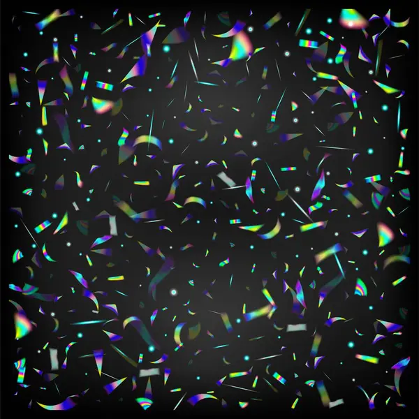 Caída Del Hológrafo Confetti Partículas Caídas Transparentes Metal Hoja Neón — Archivo Imágenes Vectoriales