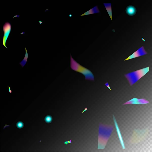 Blue Purple Green Celebration Background Metal Transparent Falling Particles Flying — 스톡 벡터
