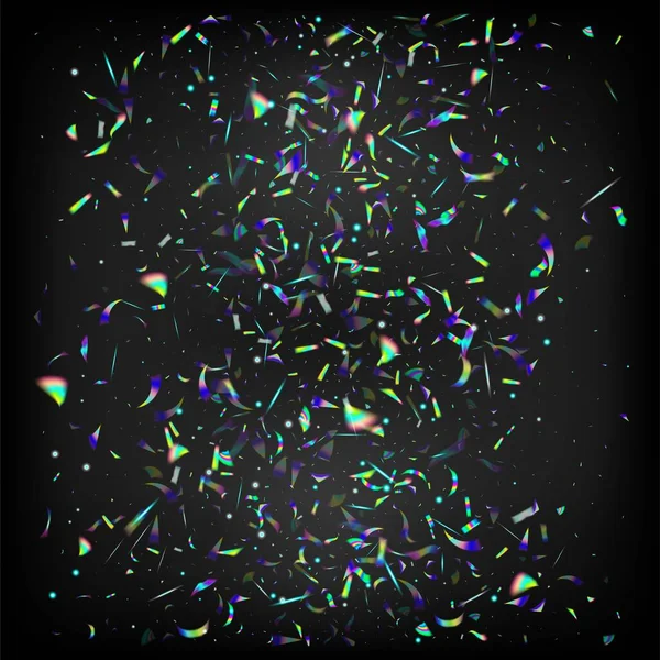 Holo Glam Effect Rainbow Tinsel Regenbogeninsel Silber Transparent Fallende Partikel — Stockvektor