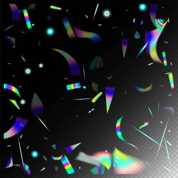 Gradient Overlay Vivid Foil Tinsel Holo Glam Effect Rainbow Lights — 스톡 벡터