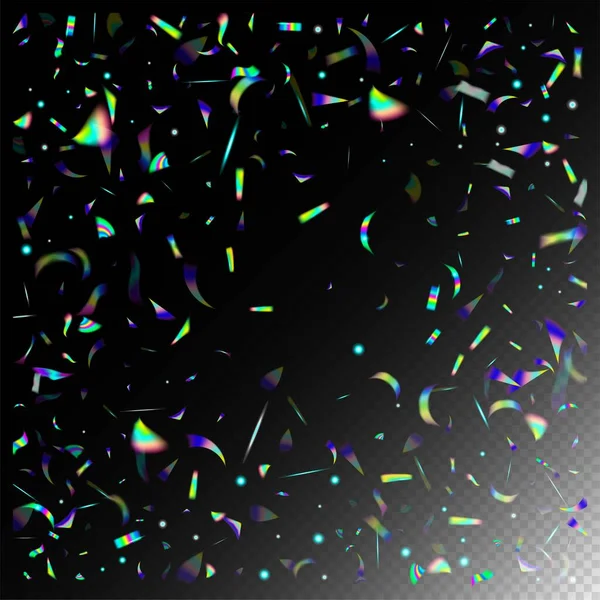 Gradien Overlay Vivid Foil Tinsel Partikel Jatuh Transparan Logam Hologram - Stok Vektor