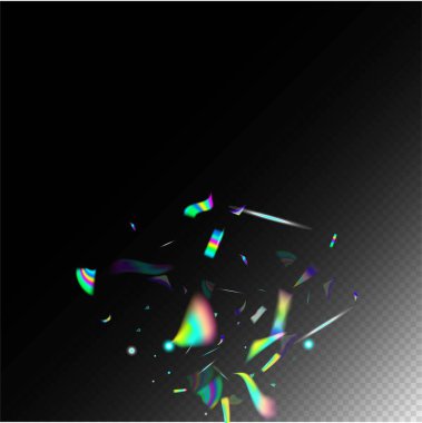 Altın Şeffaf Düşen Parçacıklar. Gradyan Kaplaması Canlı Foil Tinsel. Mavi, Mor, Yeşil Kutlama Arkaplanı. Holo Arıza Efekti Gökkuşağı Tinsel. Gökkuşağı Tinsel. Uçan Hologram Konfeti.