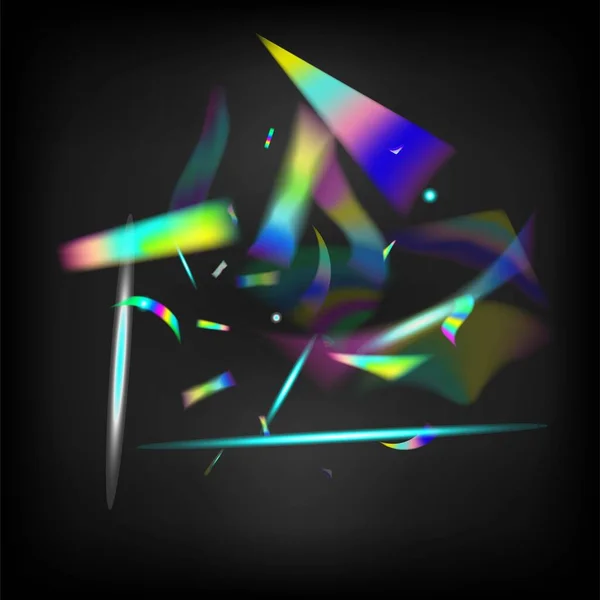 Metal Transparent Falling Particles Rainbow Tinsel Holo Glitch Effect Rainbow — 스톡 벡터