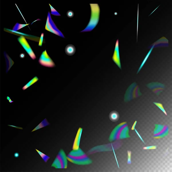 梯度复盖的霓虹灯 黄金透明下落颗粒 绿色庆祝背景 云宝汀儿下降的全息图Confetti Holo Glam Effect Rainbow Bokeh — 图库矢量图片