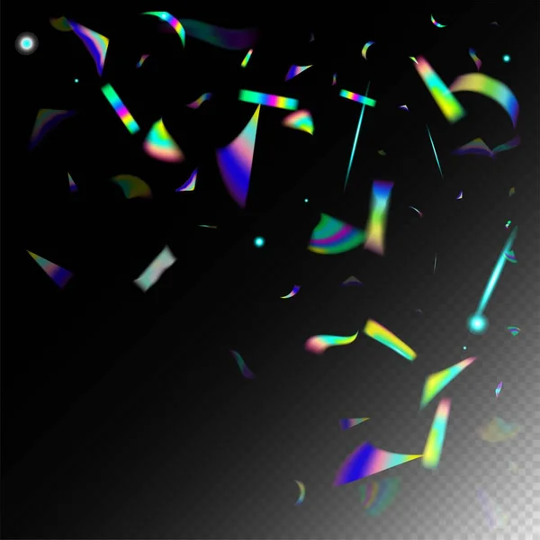 Rainbow Tinsel Holo Glitch Effect Rainbow Lights Hoja Neón Superposición — Vector de stock